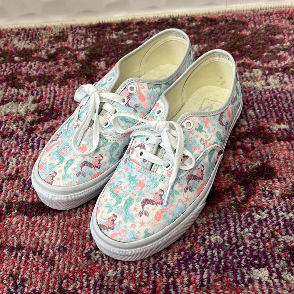 Glittery Mermaid print Vans sneakers, size 7.5
